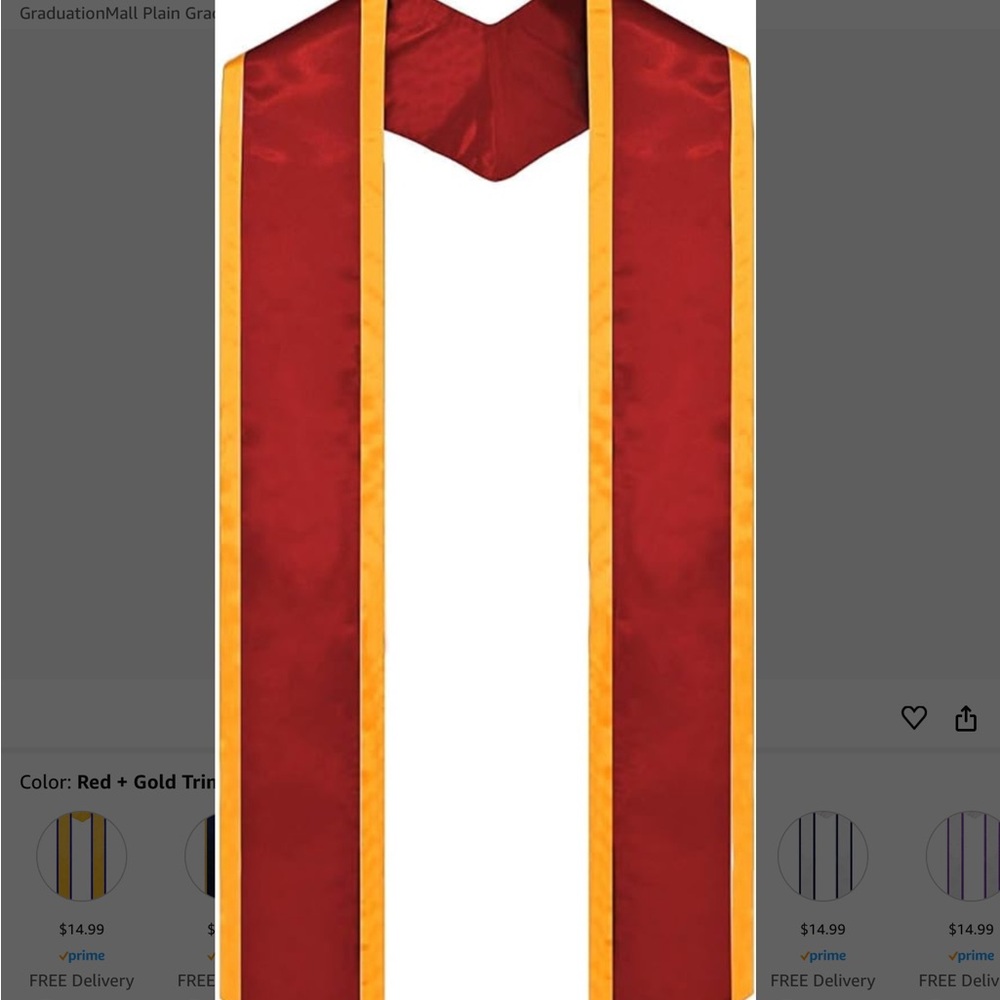 Red and Gold Graduation Stole